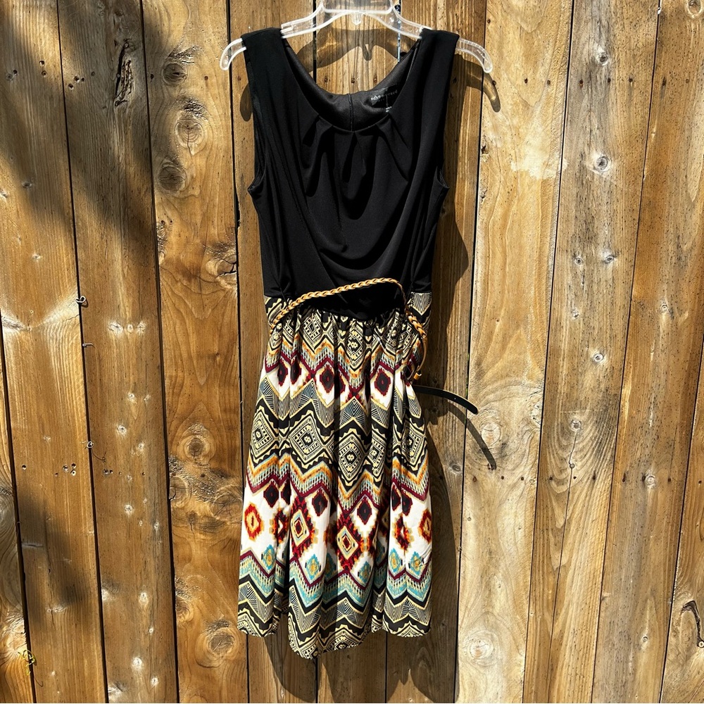 Connected Apparel Black and Green Sleeveless Sundress